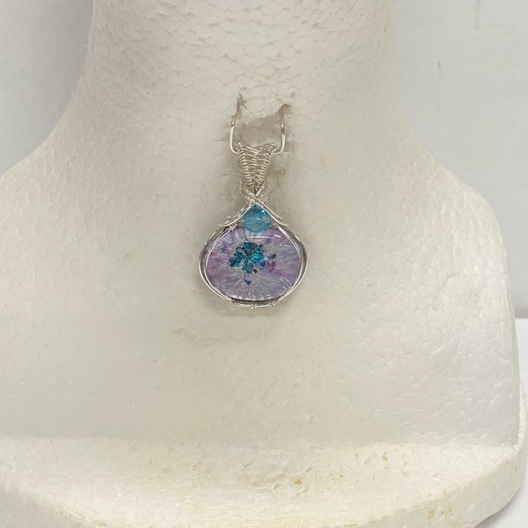 HANDCRAFTED Triplet Stone Hand Wrapped Pendant, Artisan Handmade Jewelry Gift - Picture 10 of 10